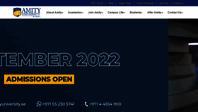 What Amityuniversity.ae website looked like in 2022 (3 years ago)
