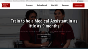 What Americancareercollege.edu website looked like in 2022 (2 years ago)