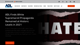 What Adl.org website looked like in 2022 (2 years ago)