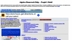 What Algebra.com website looked like in 2022 (2 years ago)