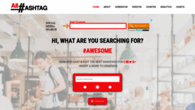 What All-hashtag.com website looked like in 2022 (1 year ago)
