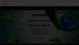 What Acer.com website looked like in 2022 (1 year ago)