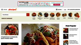 What Allrecipes.com website looked like in 2022 (1 year ago)