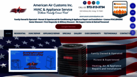 What Americanaircustomsinc.com website looked like in 2022 (1 year ago)