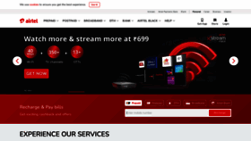 What Airtel.in website looked like in 2022 (1 year ago)