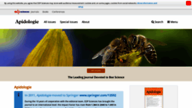 What Apidologie.org website looked like in 2022 (1 year ago)