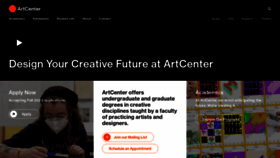 What Artcenter.edu website looked like in 2022 (1 year ago)