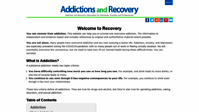 What Addictionsandrecovery.org website looked like in 2022 (1 year ago)