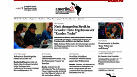 What Amerika21.de website looked like in 2022 (1 year ago)