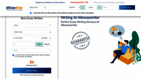 What Allessaywriter.com website looked like in 2022 (1 year ago)