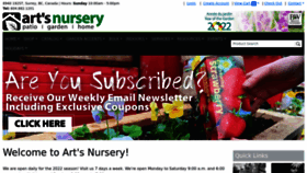 What Artsnursery.com website looked like in 2022 (3 years ago)