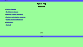 What Agner.org website looked like in 2022 (1 year ago)
