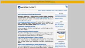 What Addpro.com website looked like in 2022 (1 year ago)