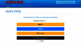 What Acksfaq.com website looked like in 2022 (1 year ago)