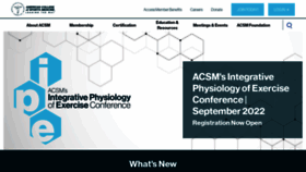 What Acsm.org website looked like in 2022 (1 year ago)