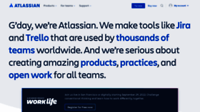 What Atlassian.com website looked like in 2022 (1 year ago)