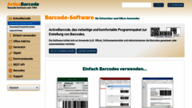 What Activebarcode.de website looked like in 2022 (1 year ago)