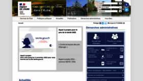 What Aube.gouv.fr website looked like in 2022 (1 year ago)
