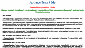 What Aptitudetests4me.com website looked like in 2022 (2 years ago)