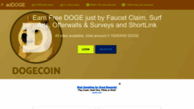 What Addoge.cc website looked like in 2022 (1 year ago)