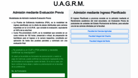 What Admisionweb.uagrm.edu.bo website looked like in 2022 (1 year ago)