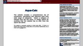What Aqua-calc.com website looked like in 2023 (1 year ago)