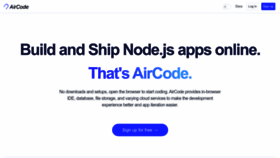What Aircode.io website looked like in 2023 (1 year ago)