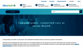 What Allinahealth.org website looked like in 2023 (2 years ago)