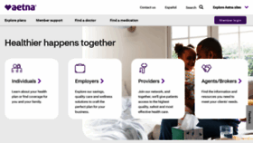 What Aetna.com website looked like in 2023 (1 year ago)