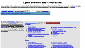 What Algebra.com website looked like in 2023 (1 year ago)
