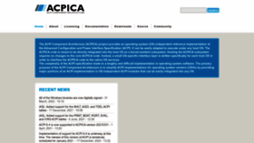 What Acpica.org website looked like in 2023 (1 year ago)