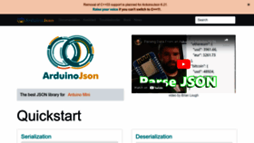 What Arduinojson.org website looked like in 2023 (1 year ago)