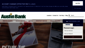 What Austinbank.com website looked like in 2023 (1 year ago)