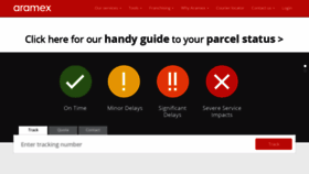 What Aramex.com.au website looked like in 2023 (1 year ago)