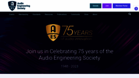 What Aes.org website looked like in 2023 (1 year ago)