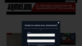 What Animeland.fr website looked like in 2023 (1 year ago)