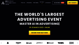 What Adworldconference.com website looked like in 2023 (1 year ago)