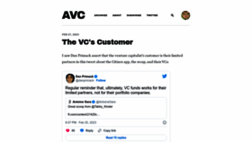What Avc.com website looked like in 2023 (2 years ago)