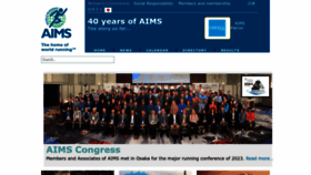 What Aims-worldrunning.org website looked like in 2023 (1 year ago)