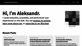 What Aleksandrhovhannisyan.com website looked like in 2023 (1 year ago)