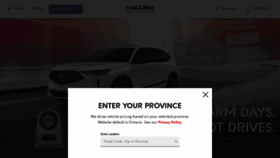 What Acura.ca website looked like in 2023 (1 year ago)