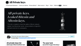 What Allprivatekeys.com website looked like in 2023 (1 year ago)