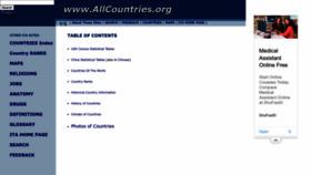 What Allcountries.org website looked like in 2023 (1 year ago)