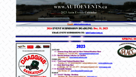 What Autoevents.ca website looked like in 2023 (1 year ago)