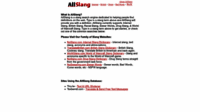 What Allslang.com website looked like in 2023 (1 year ago)