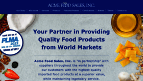What Acmefood.com website looked like in 2023 (This year)