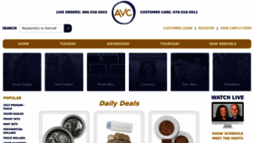 What Avccoins.com website looks like in 2024 