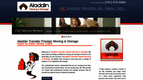 What Aladdintransfer.com website looks like in 2024 