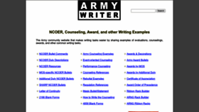 What Armywriter.com website looks like in 2024 