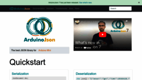 What Arduinojson.org website looks like in 2024 